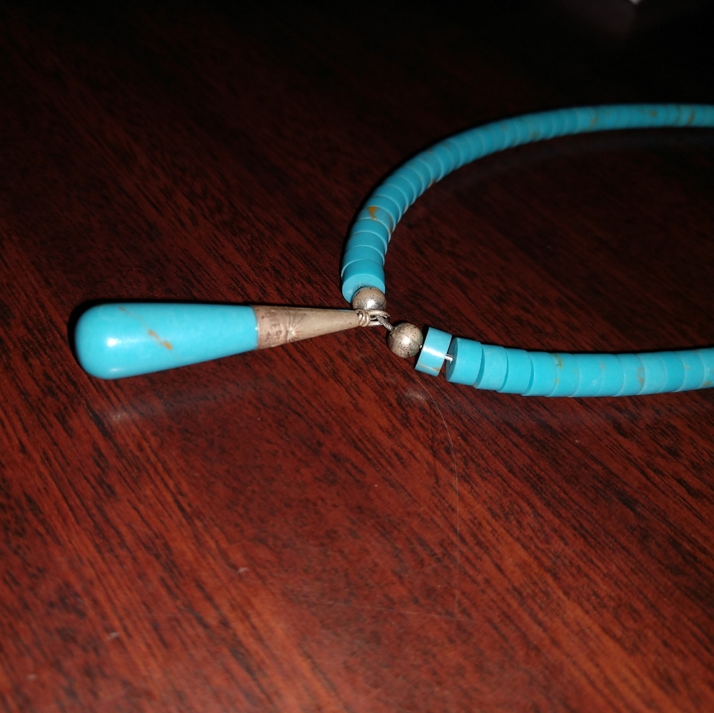 Vintage Navajo turquoise necklace and earrings